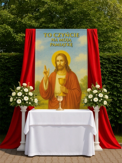 Baner na Boże Ciało dekoracja ołtarzy i procesji BBC0003
