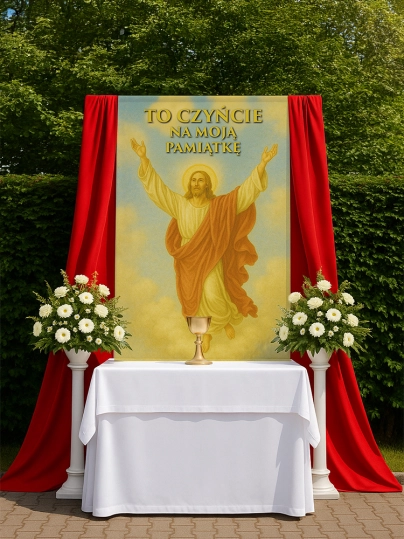 Baner na Boże Ciało dekoracja ołtarzy i procesji BBC0005