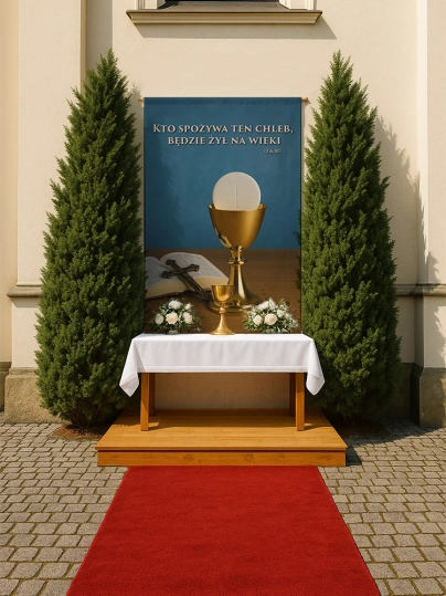 Baner na Boże Ciało dekoracja ołtarzy i&nbsp;procesji BBC0008