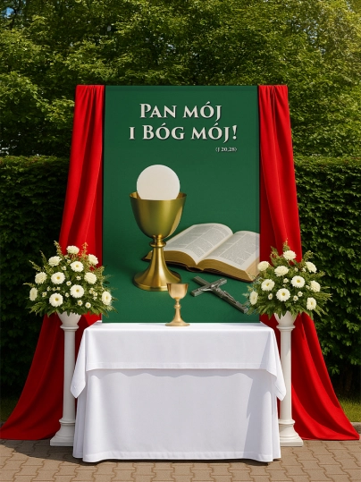 Baner na Boże Ciało dekoracja ołtarzy i procesji BBC0010