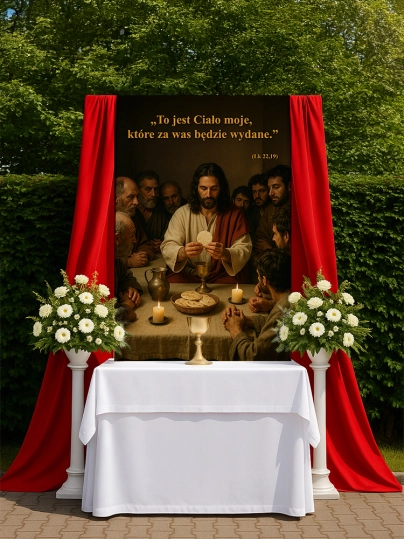 Baner na Boże Ciało dekoracja ołtarzy i procesji BBC0012