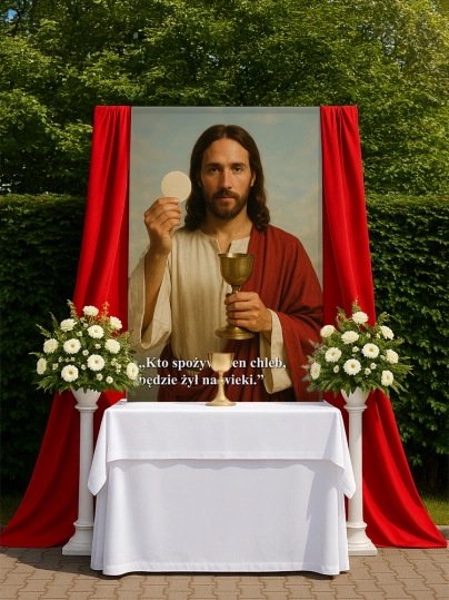 Baner na Boże Ciało dekoracja ołtarzy i&nbsp;procesji BBC0014