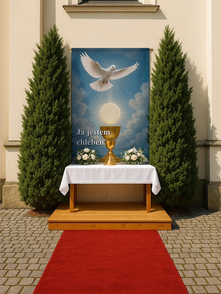 Baner na Boże Ciało dekoracja ołtarzy i procesji BBC0016