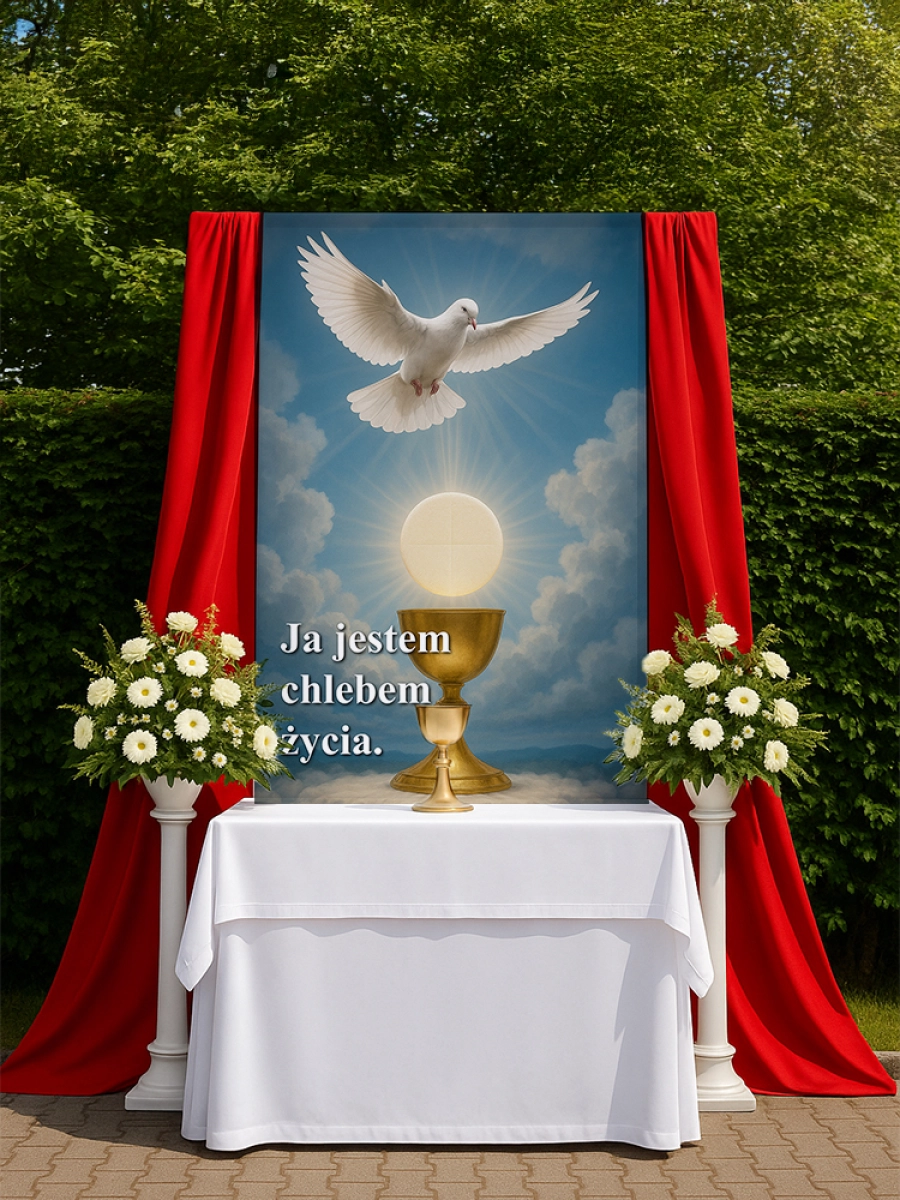 Baner na Boże Ciało dekoracja ołtarzy i procesji BBC0016