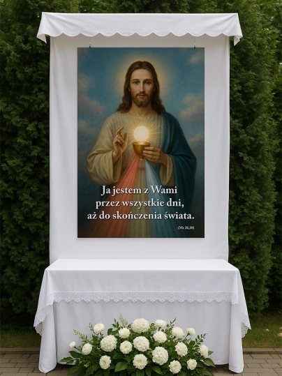 Baner na Boże Ciało dekoracja ołtarzy i procesji BBC0020