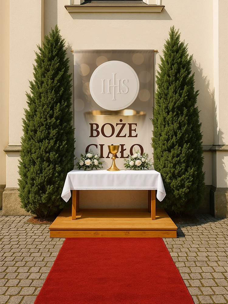Baner na Boże Ciało dekoracja ołtarzy i procesji BBC0021