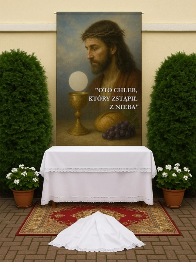 Baner na Boże Ciało dekoracja ołtarzy i&nbsp;procesji BBC0029