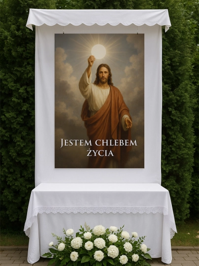 Baner na Boże Ciało dekoracja ołtarzy i&nbsp;procesji BBC0036