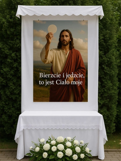Baner na Boże Ciało dekoracja ołtarzy i procesji BBC0039