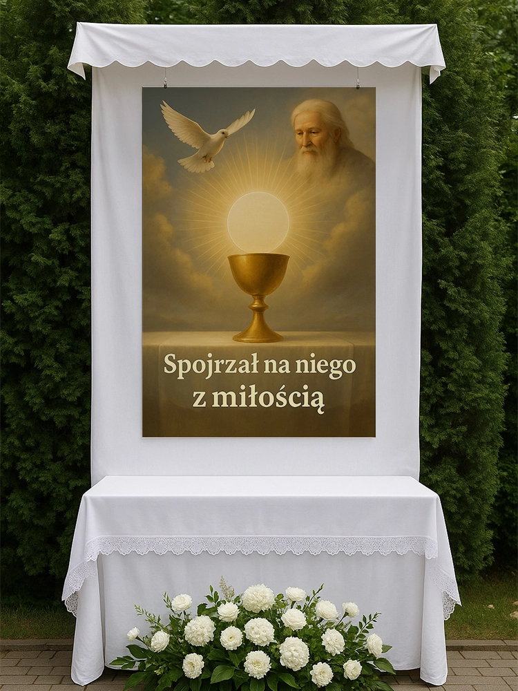 Baner na Boże Ciało dekoracja ołtarzy i procesji BBC0040