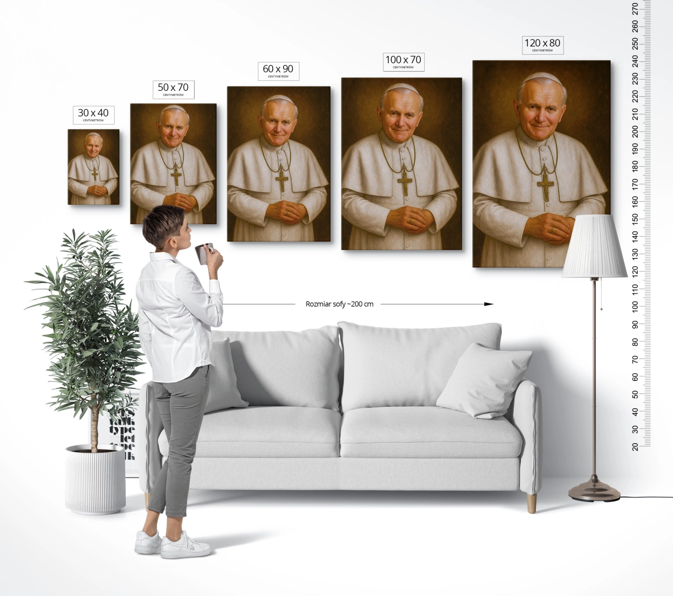 Obraz religijny PORTRET Papież Jan Paweł II 2 Karol Wojtyła - POPEJP0001