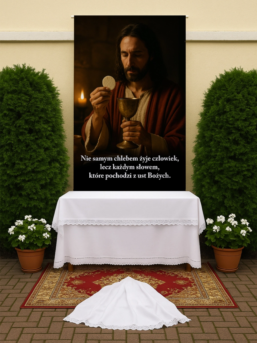 Baner na Boże Ciało dekoracja ołtarzy i procesji BBC0018