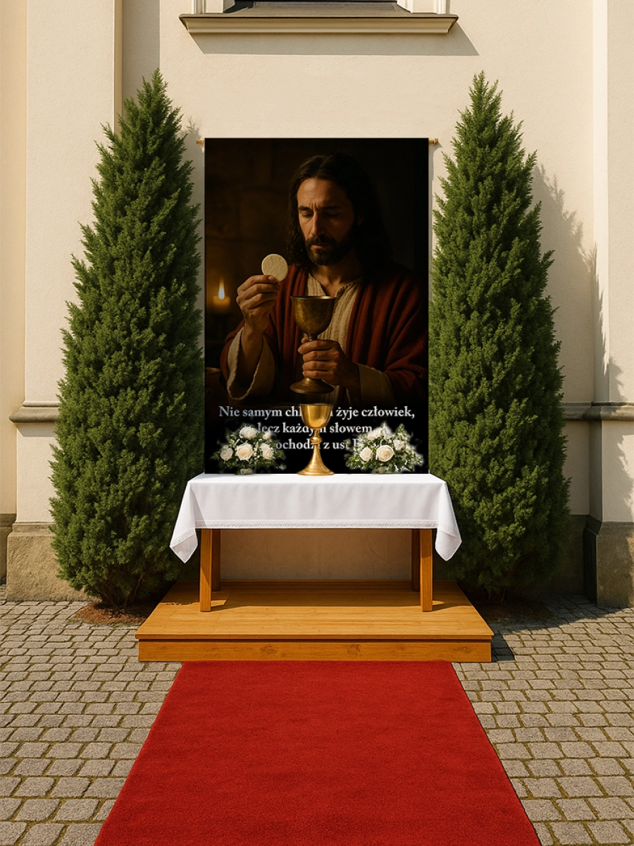 Baner na Boże Ciało dekoracja ołtarzy i procesji BBC0018