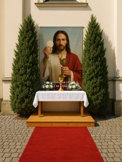 Baner na Boże Ciało dekoracja ołtarzy i procesji BBC0014