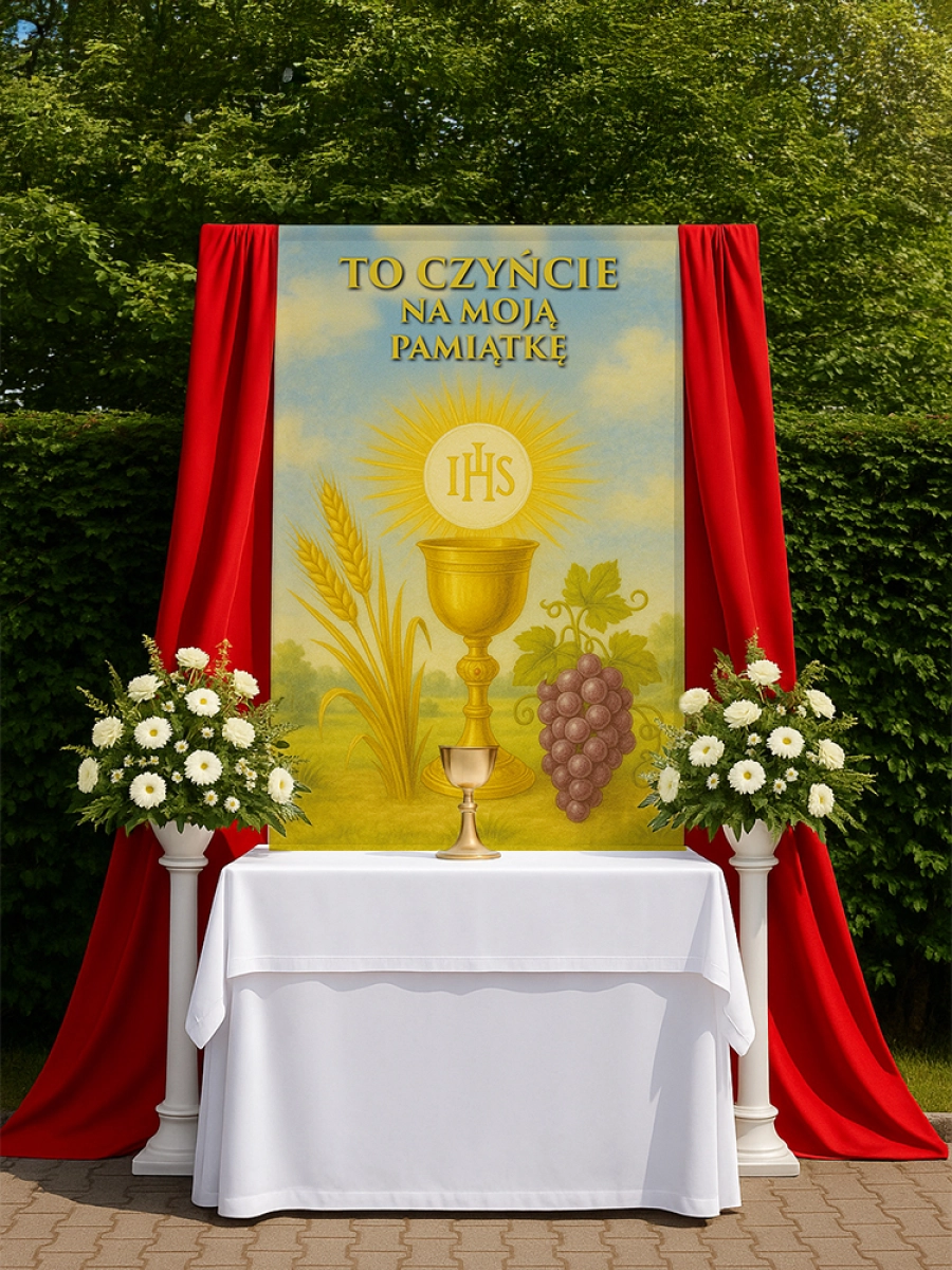 Baner na Boże Ciało dekoracja ołtarzy i procesji BBC0004