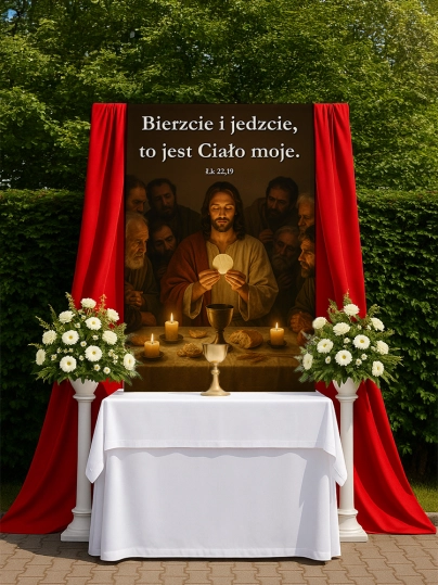 Baner na Boże Ciało dekoracja ołtarzy i&nbsp;procesji BBC0031